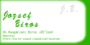 jozsef biros business card